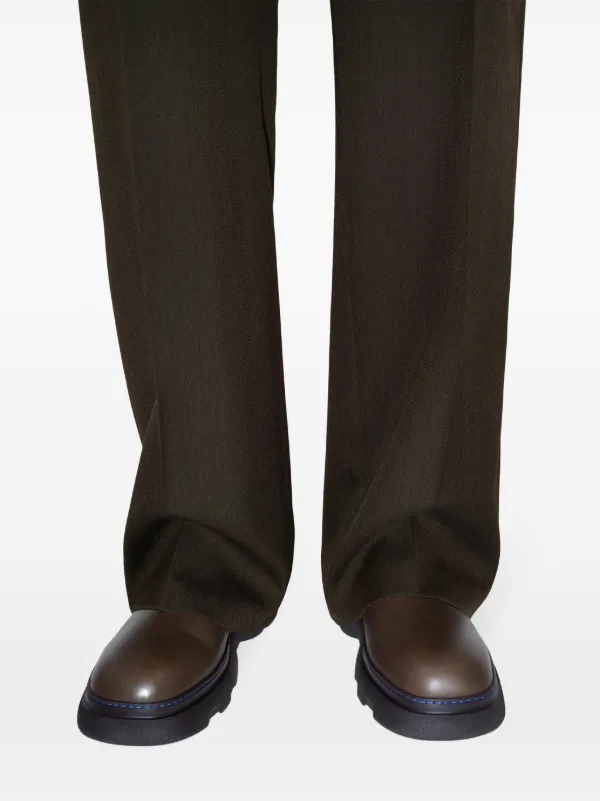 Burberry Panelled Leather Ankle Boots | Brown | FARFETCH ID