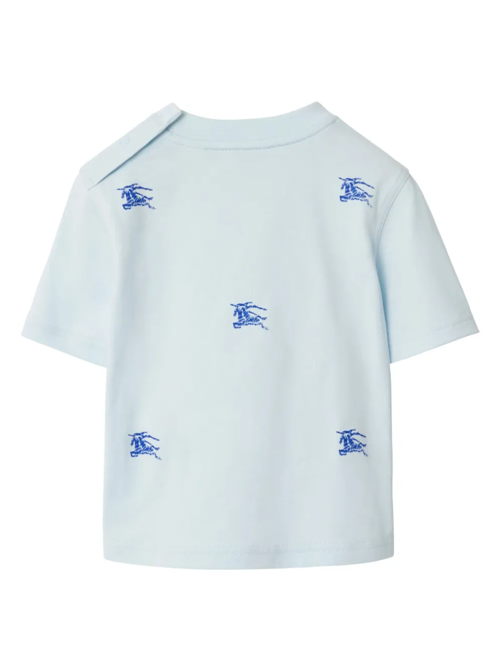 Burberry Kids Katoenen T-shirt met logoprint Blauw