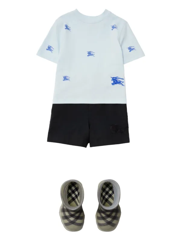 Burberry Kids logo-print Cotton T-shirt | Blue | FARFETCH SG
