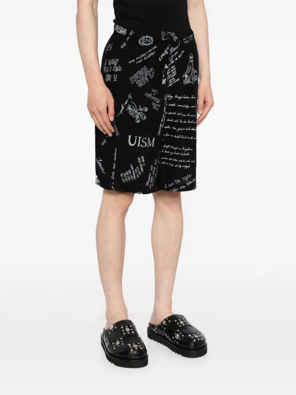 UNDERCOVER ブラックショートパンツ サイズ4 UNDERCOVER アンダーカバー 24SS 総柄ナイロンショーツ ショートパンツ