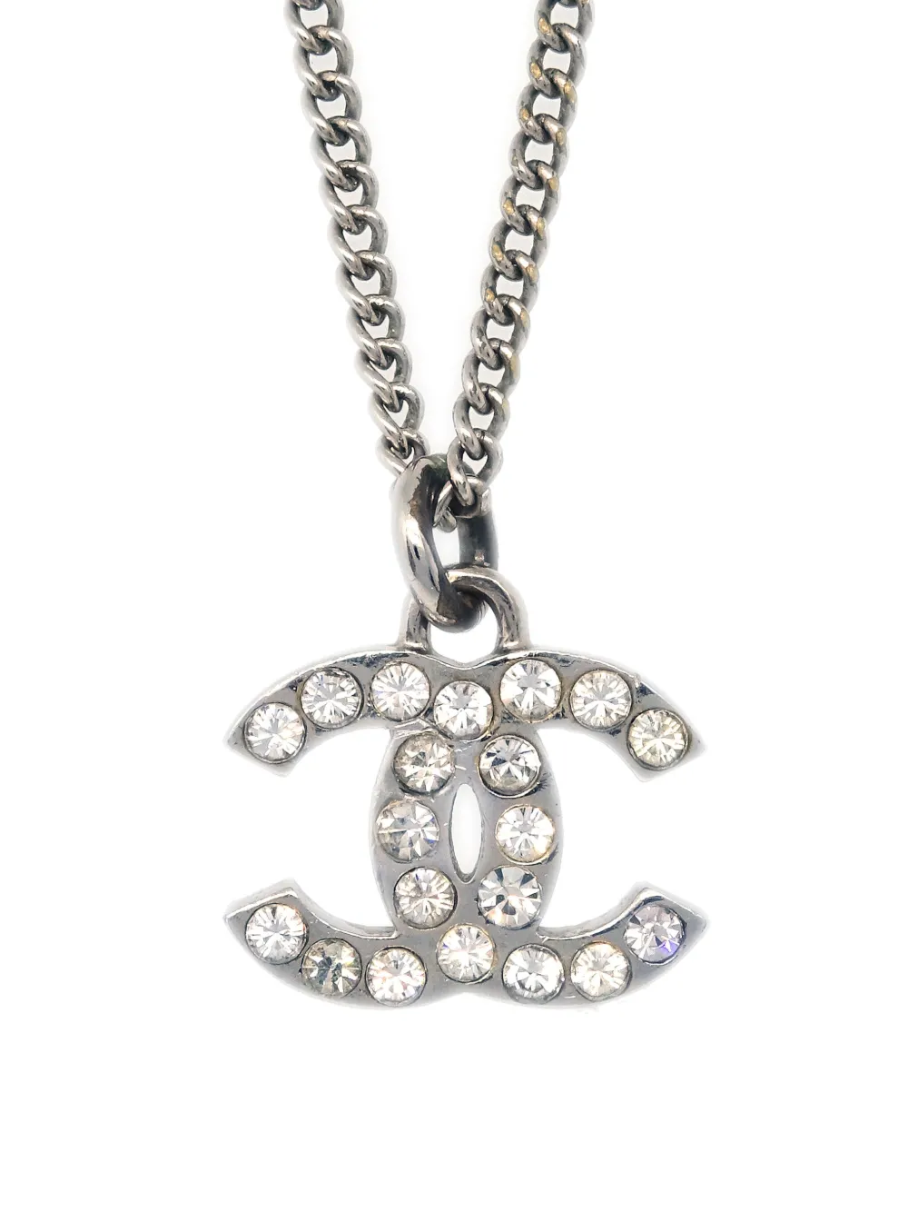 CHANEL Pre-Owned 2013 halsketting met CC-hanger - Zilver