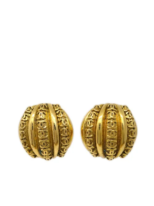 Boucles d'oreilles à clip CC (1988) - CHANEL Pre-Owned - Modalova