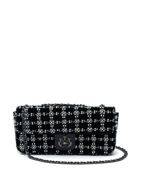 Isla Anne beaded velvet shoulder bag