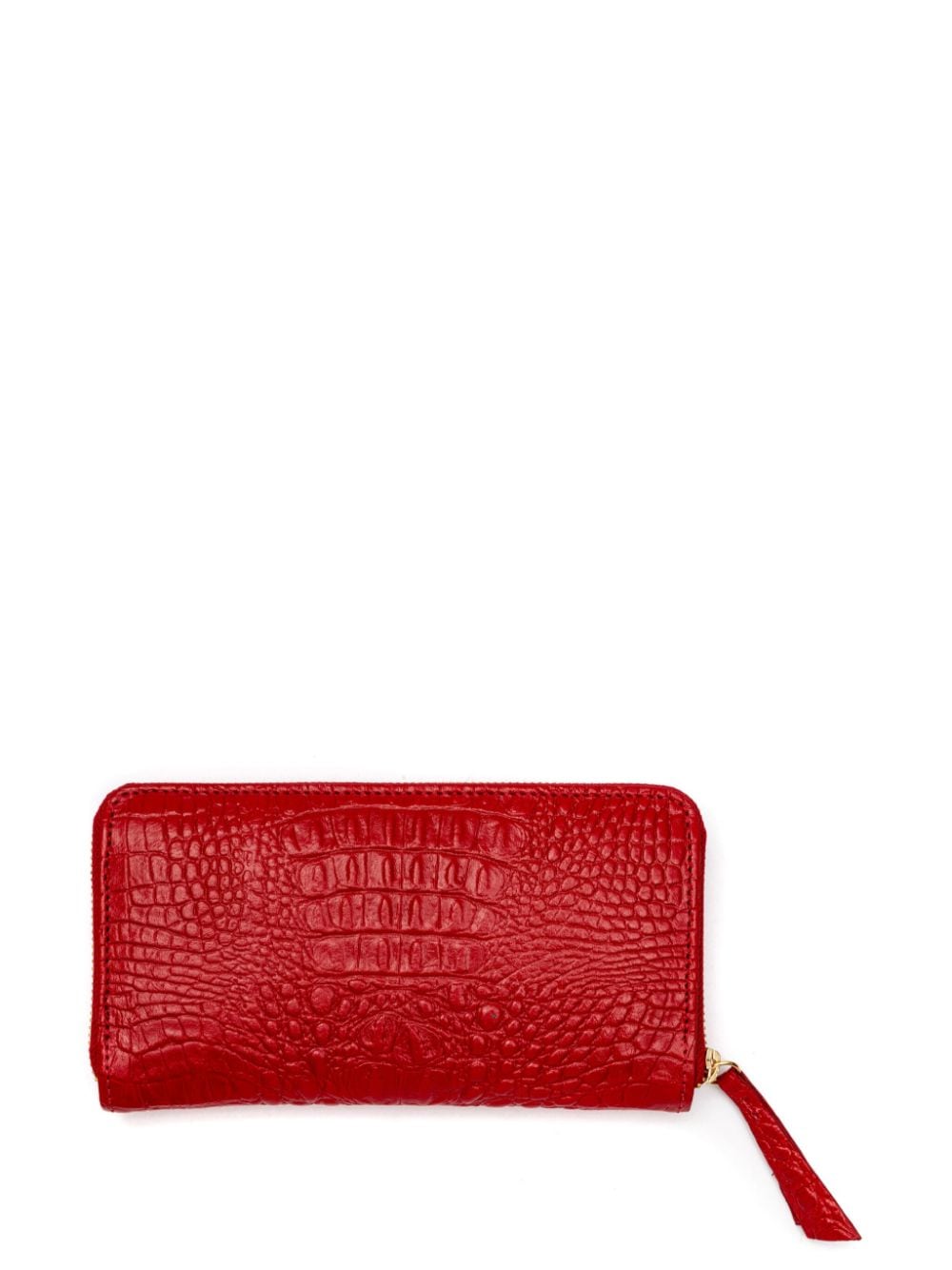 Shop Isla Crocodile-embossed Leather Wallet In Red