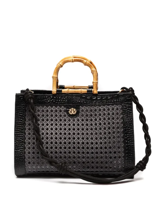 Isla Diana Maxi Straw Tote Bag Black FARFETCH IN