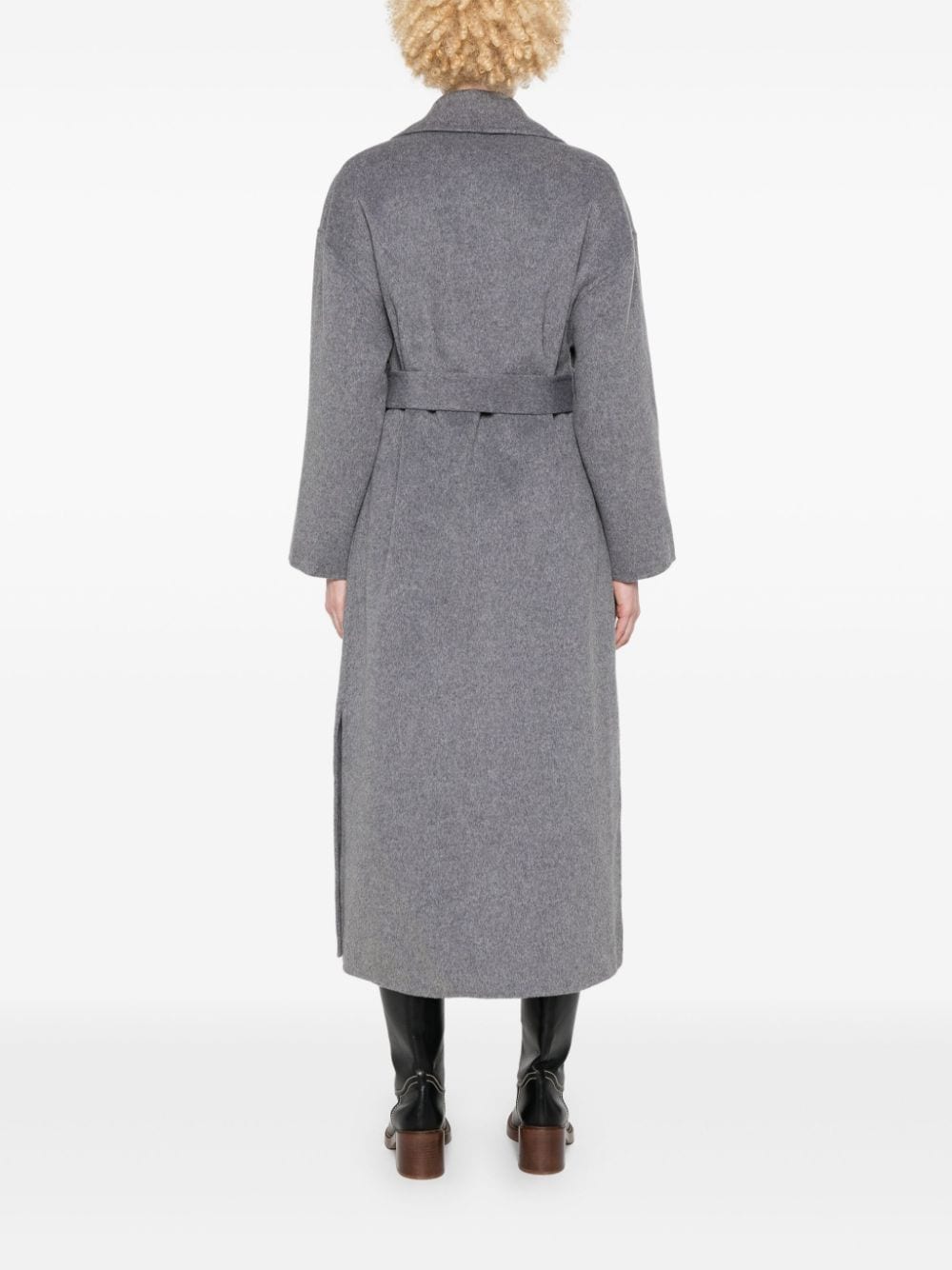 Shop Maje Double-breasted Coat In Grey