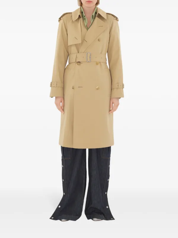 Burberry notched-lapel Cotton Trench Coat | Neutrals | FARFETCH