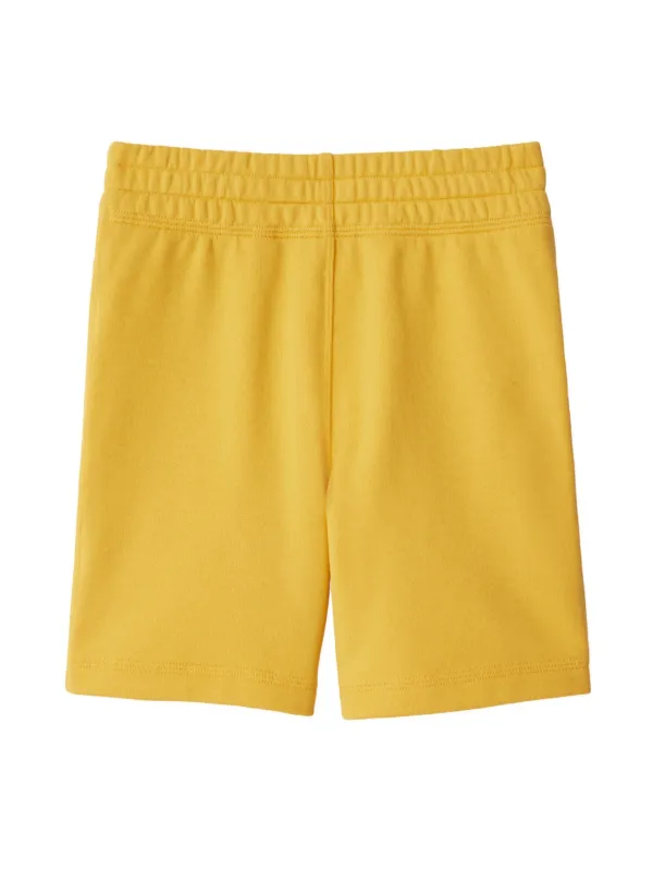 Burberry Kids logo embroidered Cotton Shorts Yellow FARFETCH TR