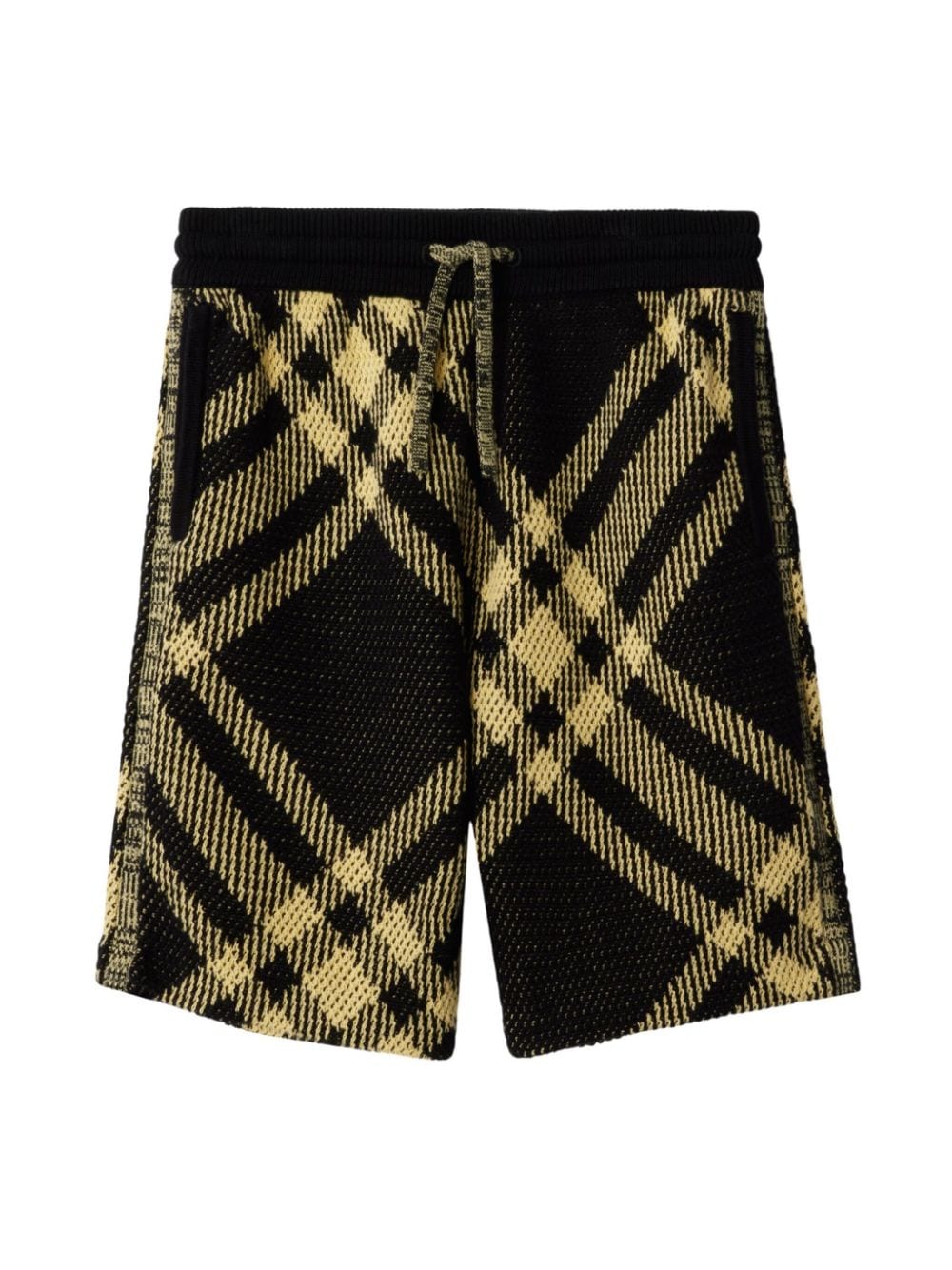 Burberry Kids' Check-print Knitted Shorts In Black