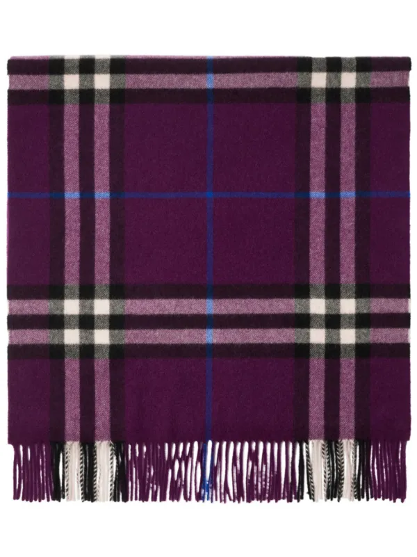 Burberry Wide Check Cashmere Scarf Purple FARFETCH AZ