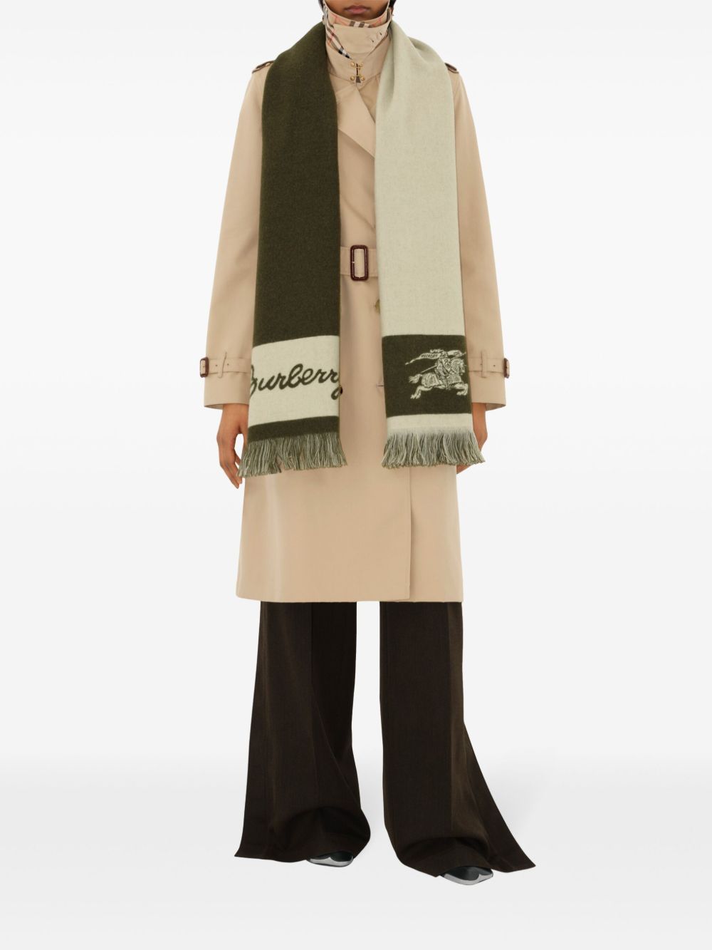 Affordable Burberry EKD logo wool scarf Women