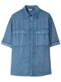 Burberry short-sleeve linen shirt - Blue