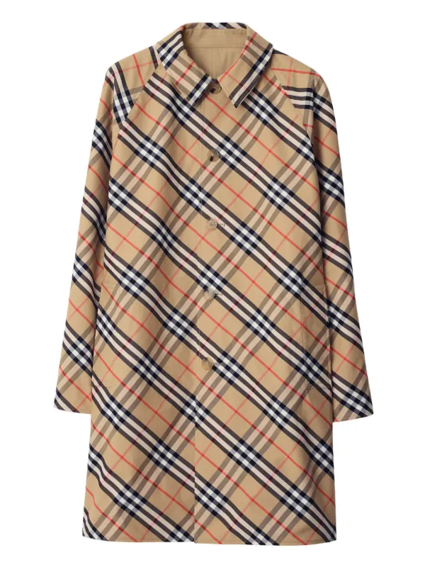 Burberry check-pattern Reversible Trench Coat | Neutrals