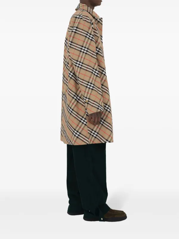 ジャケット・アウター UNUSED Burberry Check Coat Burberry Check-Pattern Hooded Jacket, Size Large 8079011