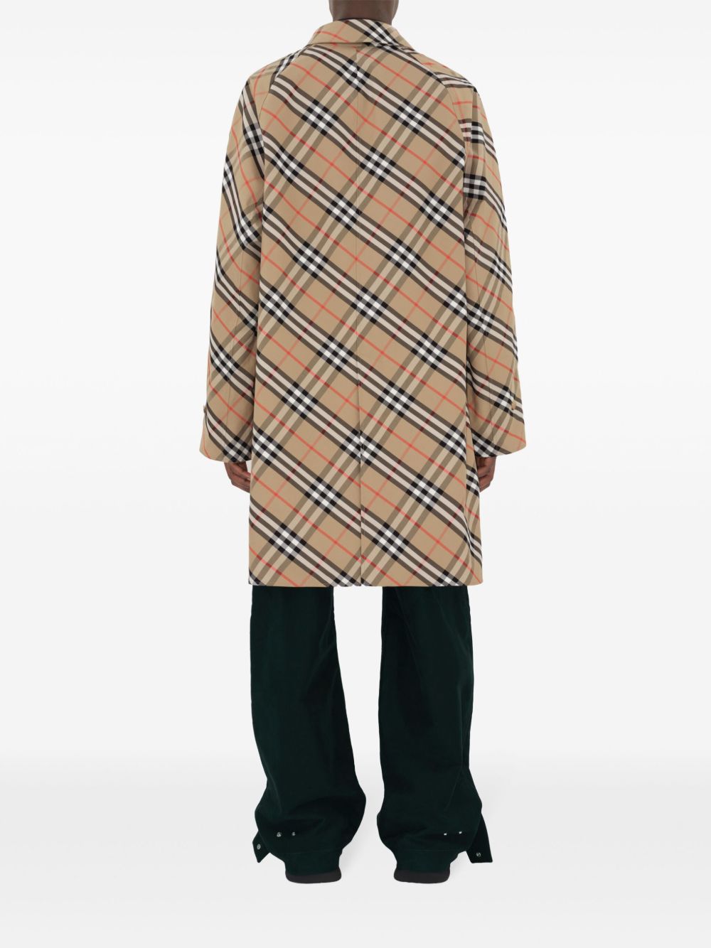 Cheap Burberry check-pattern reversible trench coat Men