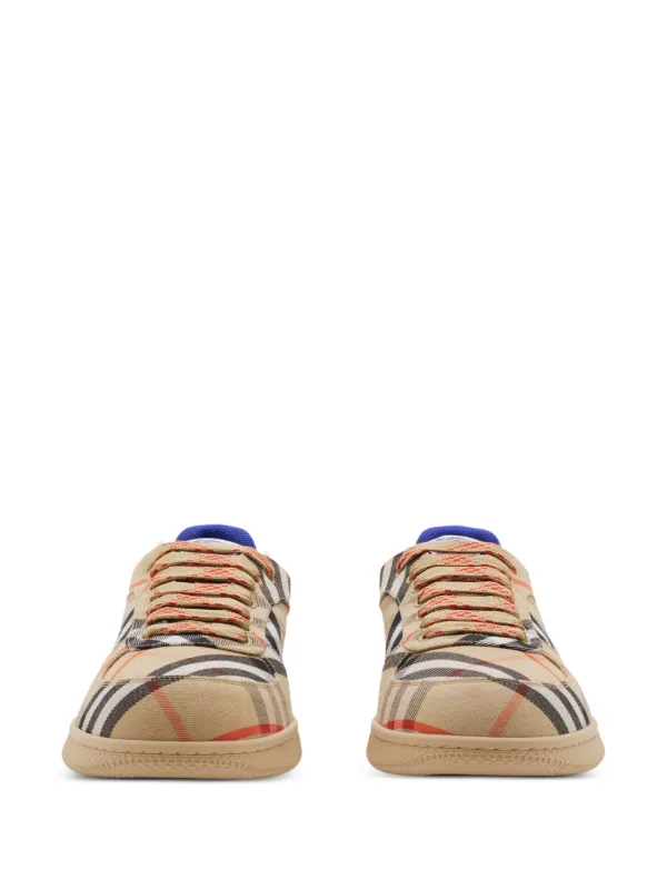 Burberry Box Checked Sneakers Neutrals FARFETCH PT