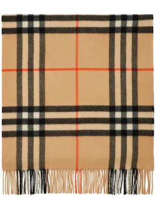 【関税＆送料込み】Burberry Scarf With Logo Unisex Badge Check Cashmere Scarf in Sand | Burberry® Official