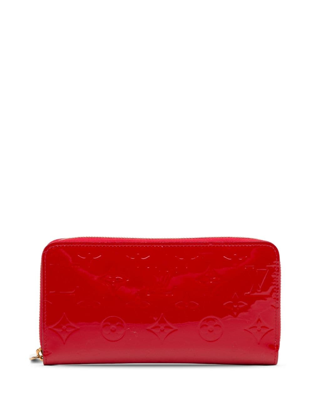 Pre-owned Louis Vuitton Monogram Vernis Zippy 长款钱包（2017年典藏款） In Red