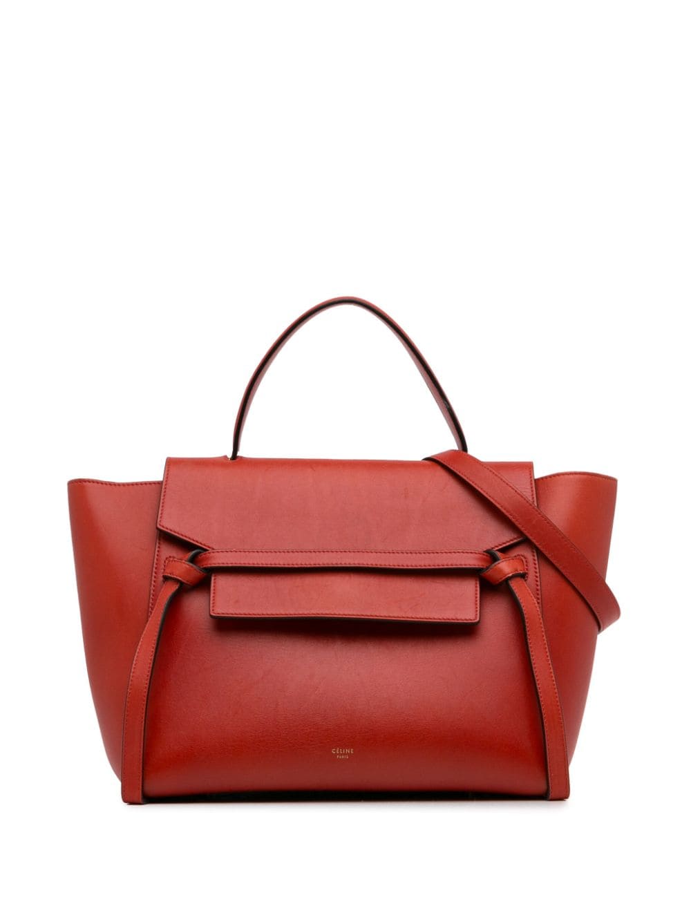 Pre-owned Celine 2016 Mini Belt Bag Satchel In Red