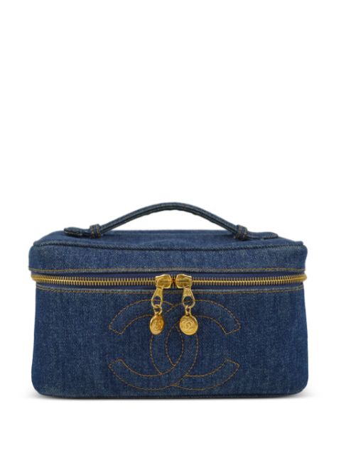 HOT SALE CHANEL 1997 CC stitch Vanity denim handbag Women