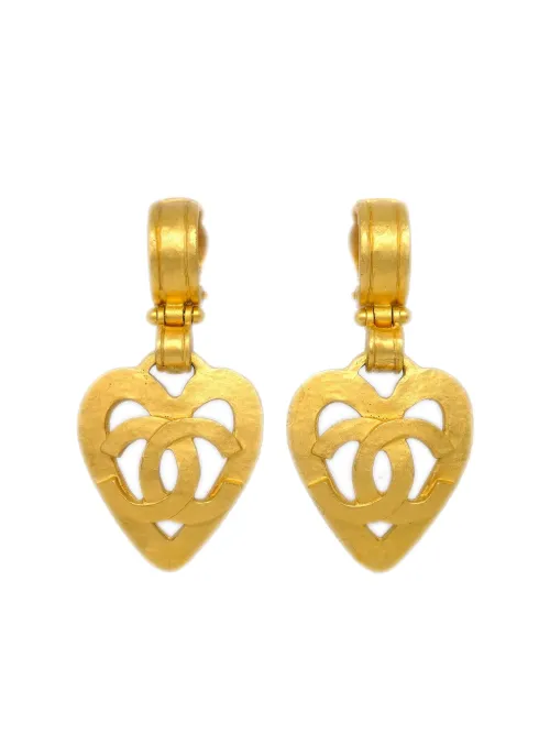 Boucles d'oreilles cœur (années 1995) - CHANEL Pre-Owned - Modalova