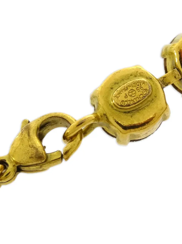 CHANEL Pre-Owned 1995 CC rhinestone-embellished Bracelet | Gold