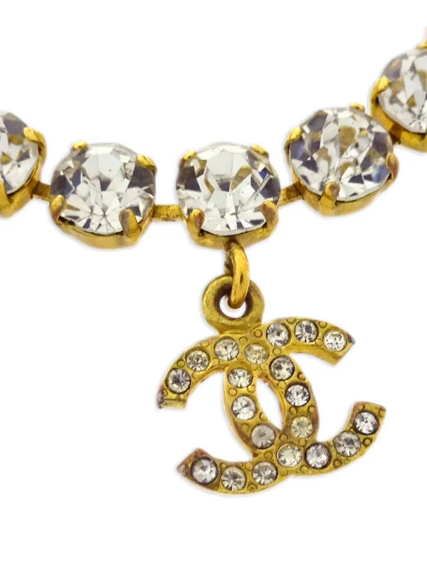 CHANEL Pre-Owned 1995 ココマーク ラインストーン ブレスレット