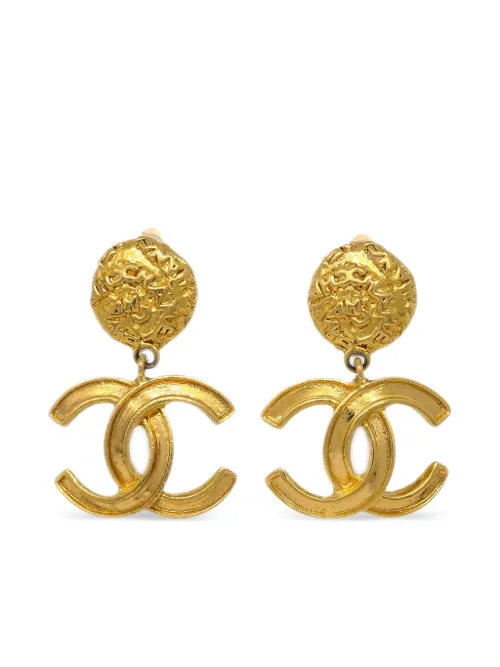 Boucles d'oreilles à logo CC (1995) - CHANEL Pre-Owned - Modalova