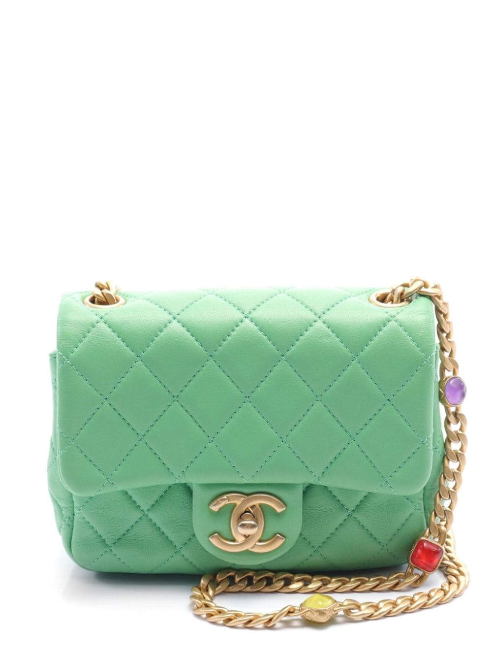 Pre-owned Chanel 2021-2022 Classic Flap Mini Bag In Green