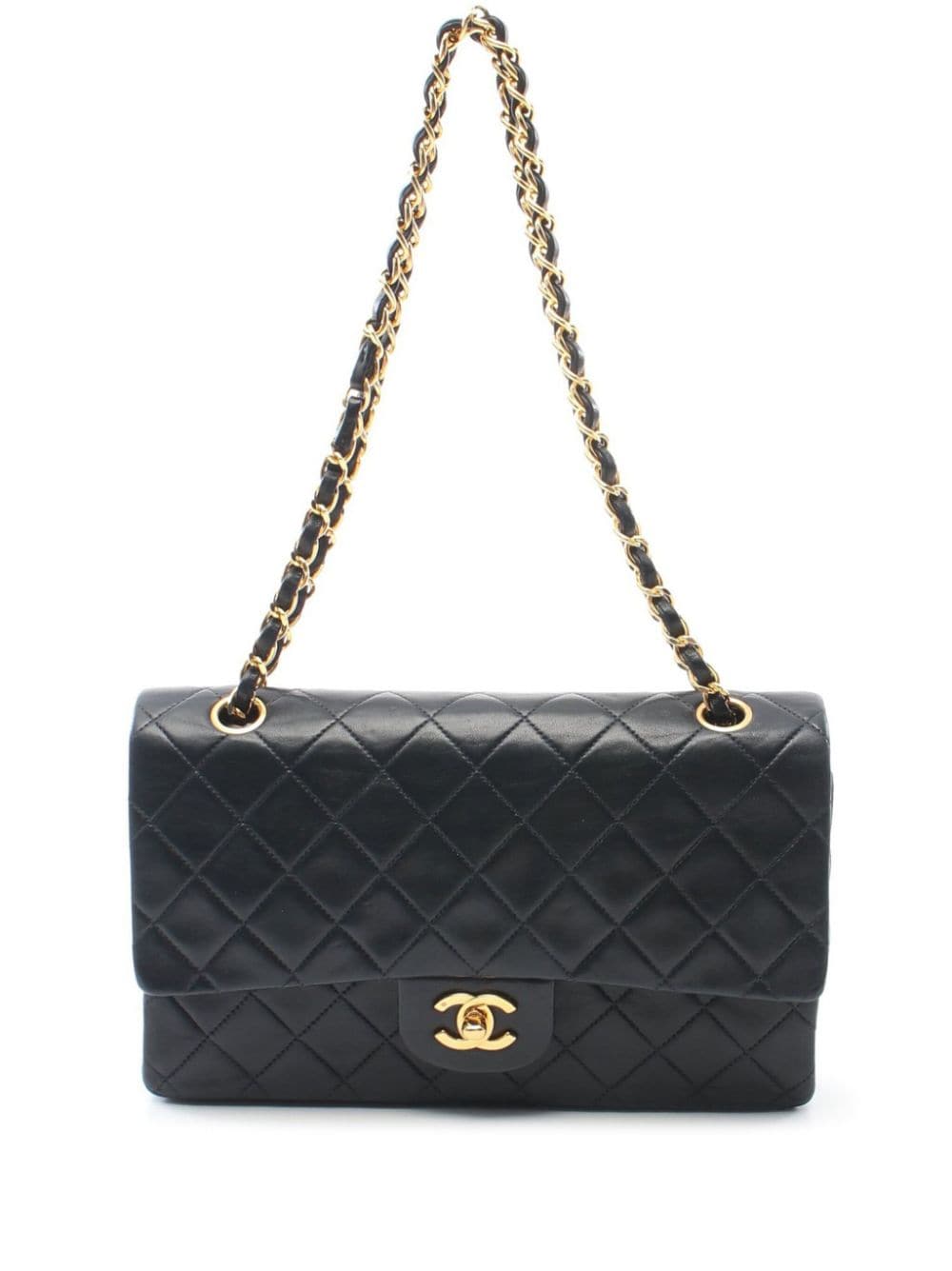 Pre-owned Chanel 1991-1994 Medium Double Flap Shoulder Bag In 黑色