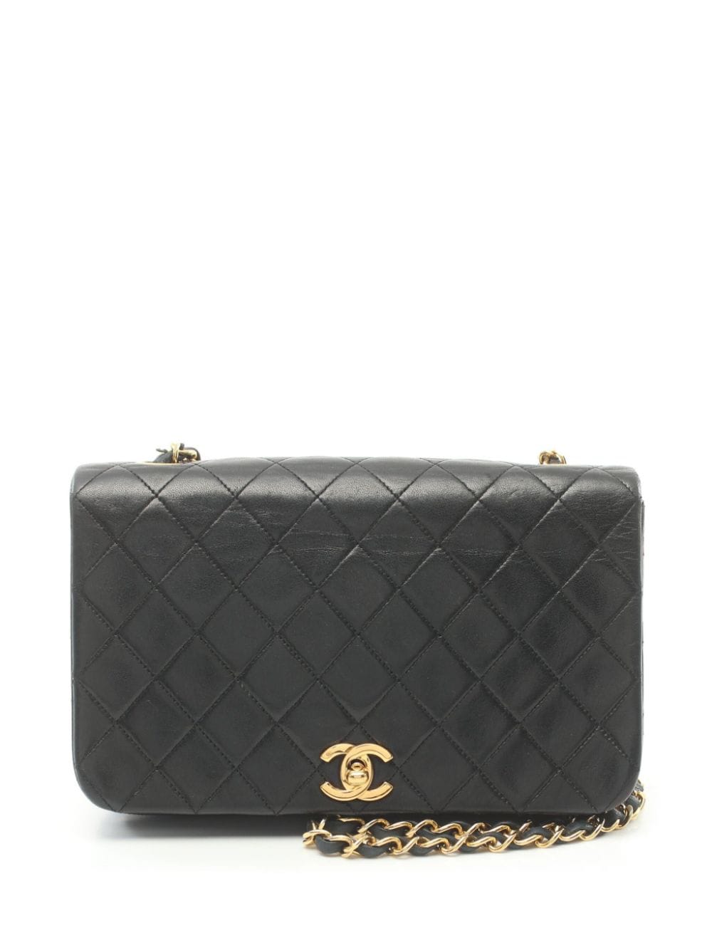Pre-owned Chanel 1989-1991 Diamond-quilted Shoulder Bag In Black