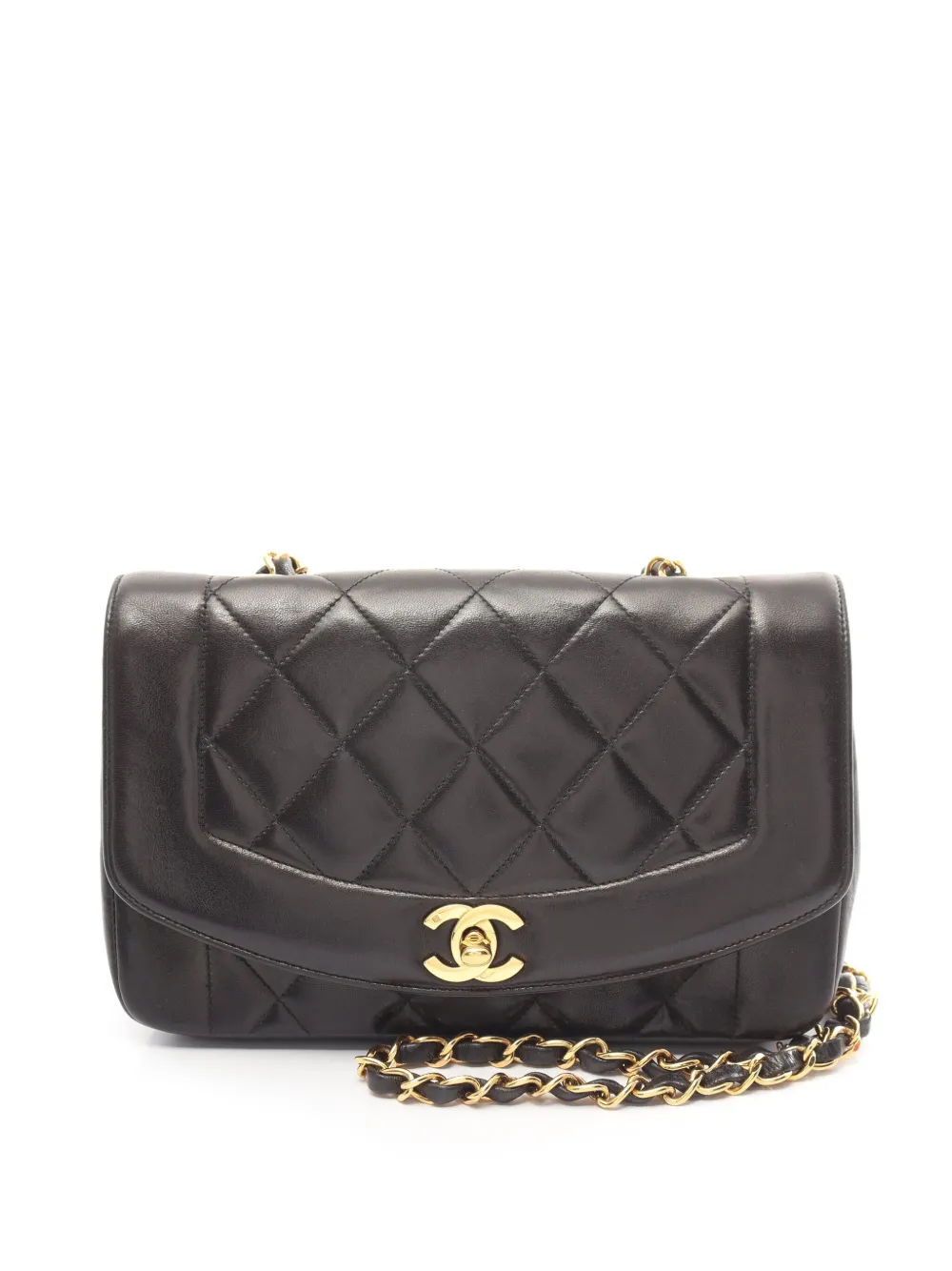 Pre-owned Chanel 1991-1994 Small Diana Shoulder Bag In Black