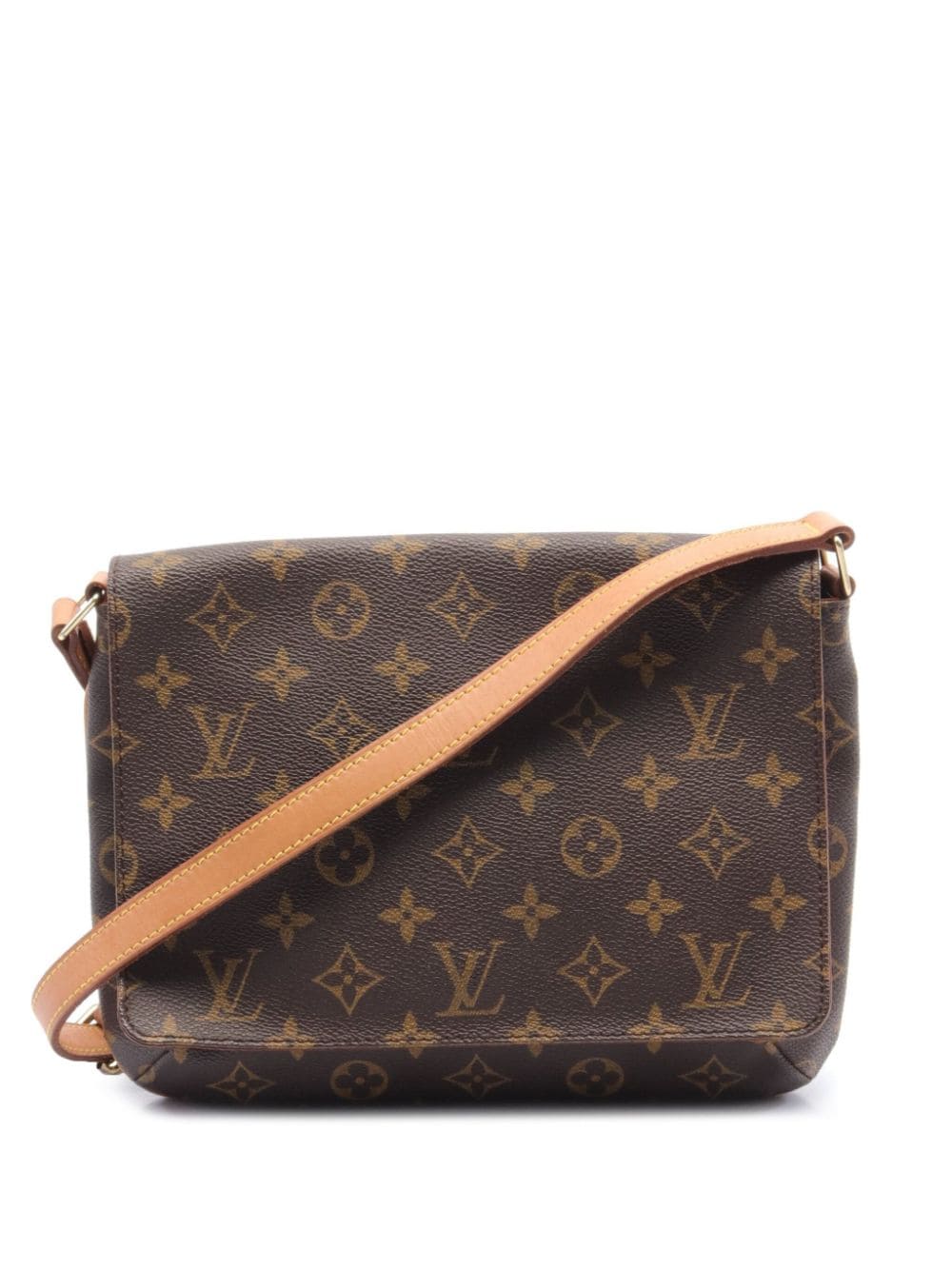 Pre-owned Louis Vuitton 1999 Musette Tango Shoulder Bag In Brown