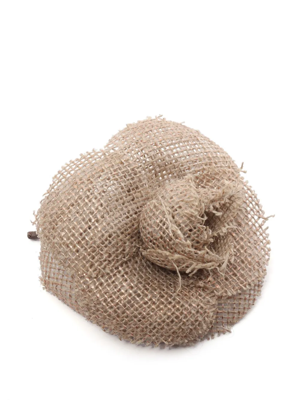 CHANEL Pre-Owned 1986-1988 Camellia linen brooch - Neutrals