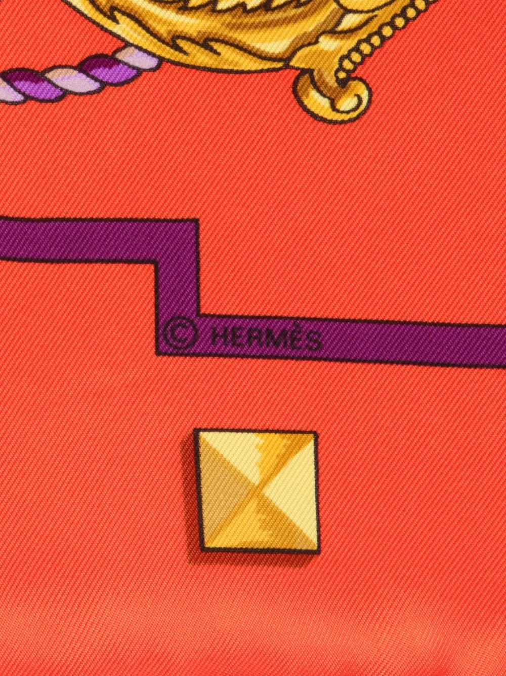 Hermès Pre-Owned 2000s Carres 90 Le Cles silk scarf - Oranje