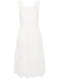 b+ab polka dot cotton midi dress - White