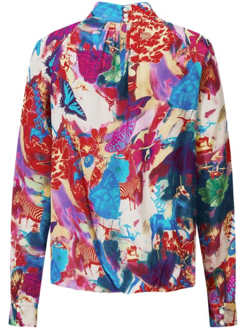 Shanghai Tang x Jacky Tsai butterfly-print blouse