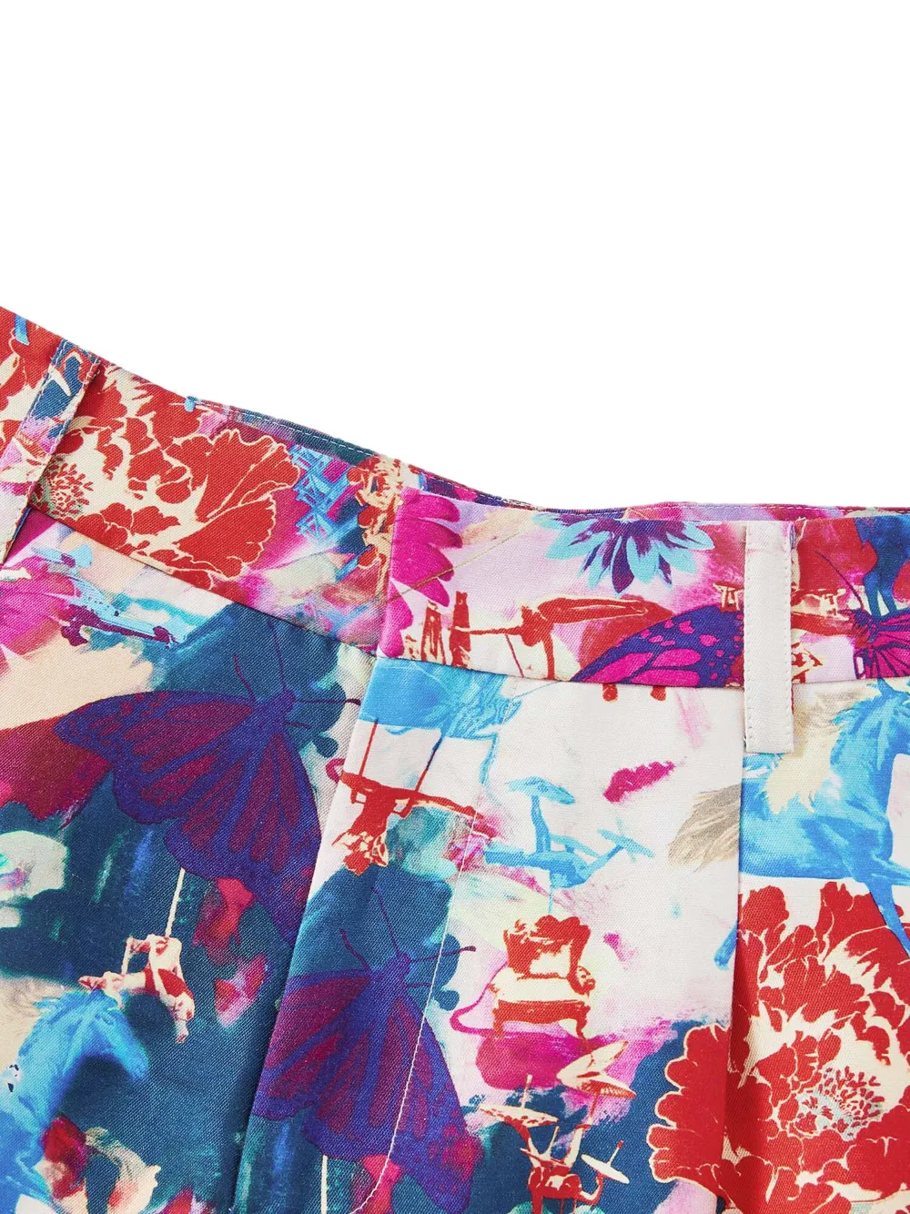 SHANGHAI TANG ABSTRACT-PATTERN SILK SHORTS
