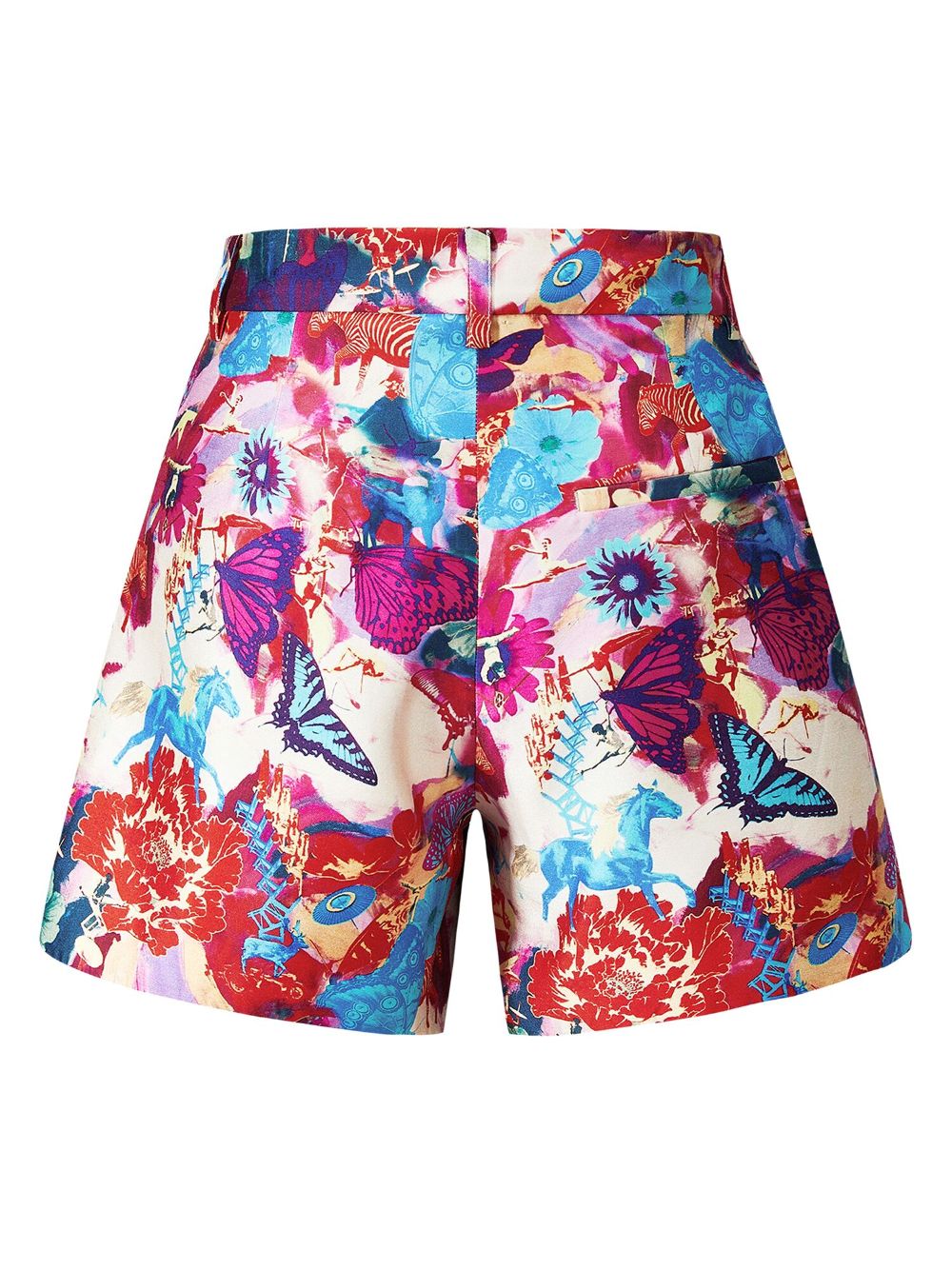 Shanghai Tang abstract-pattern silk shorts - Rood