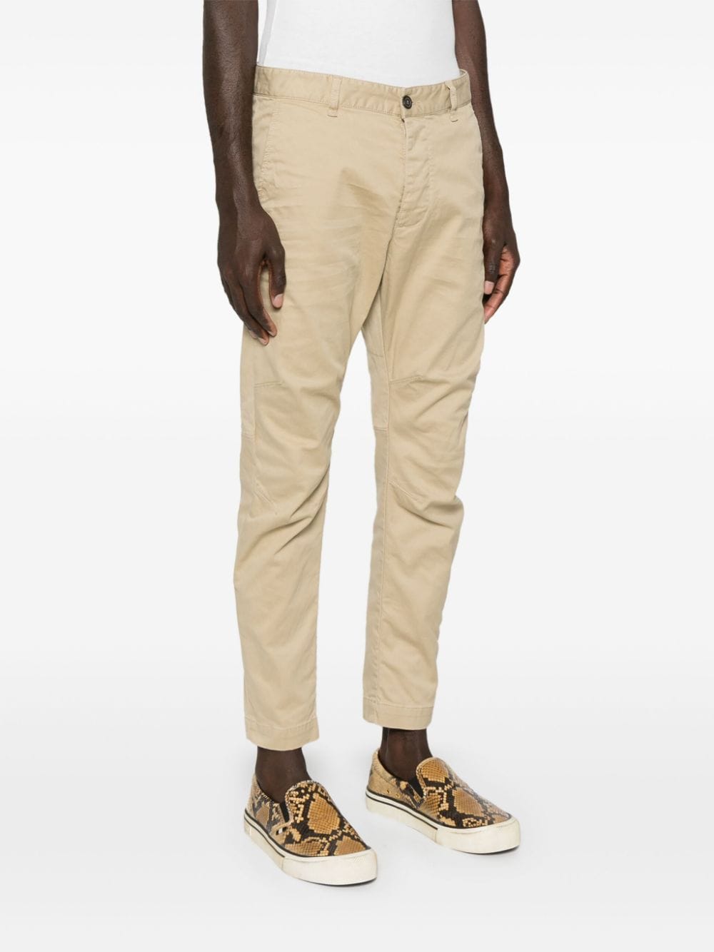 Shop Dsquared2 Sexy Tapered Chino Trousers In Neutrals