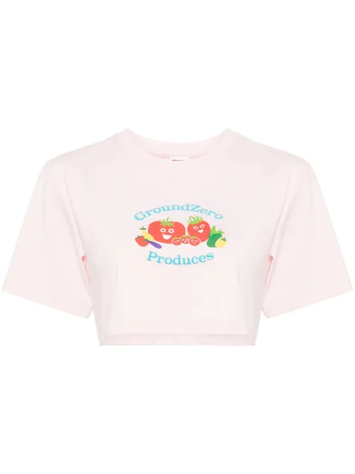 T-shirt crop à imprimé Vegatables - Ground Zero - Modalova