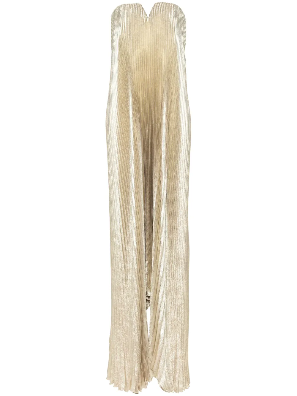 L'IDÉE Black Tie pleated gown Goud