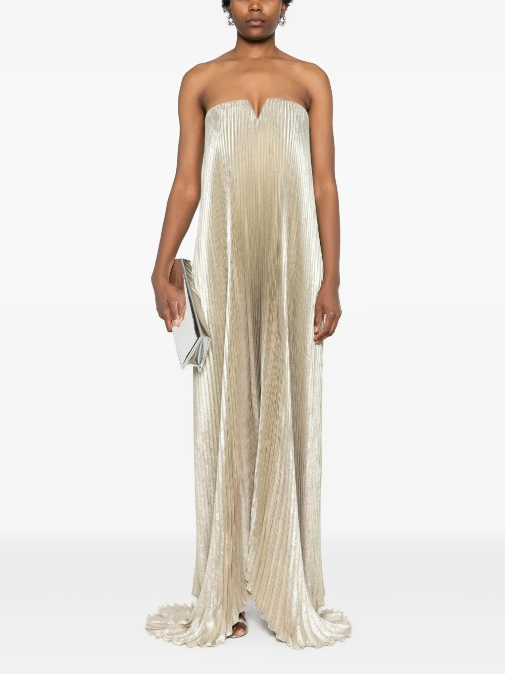 L'IDÉE Black Tie pleated gown - Goud