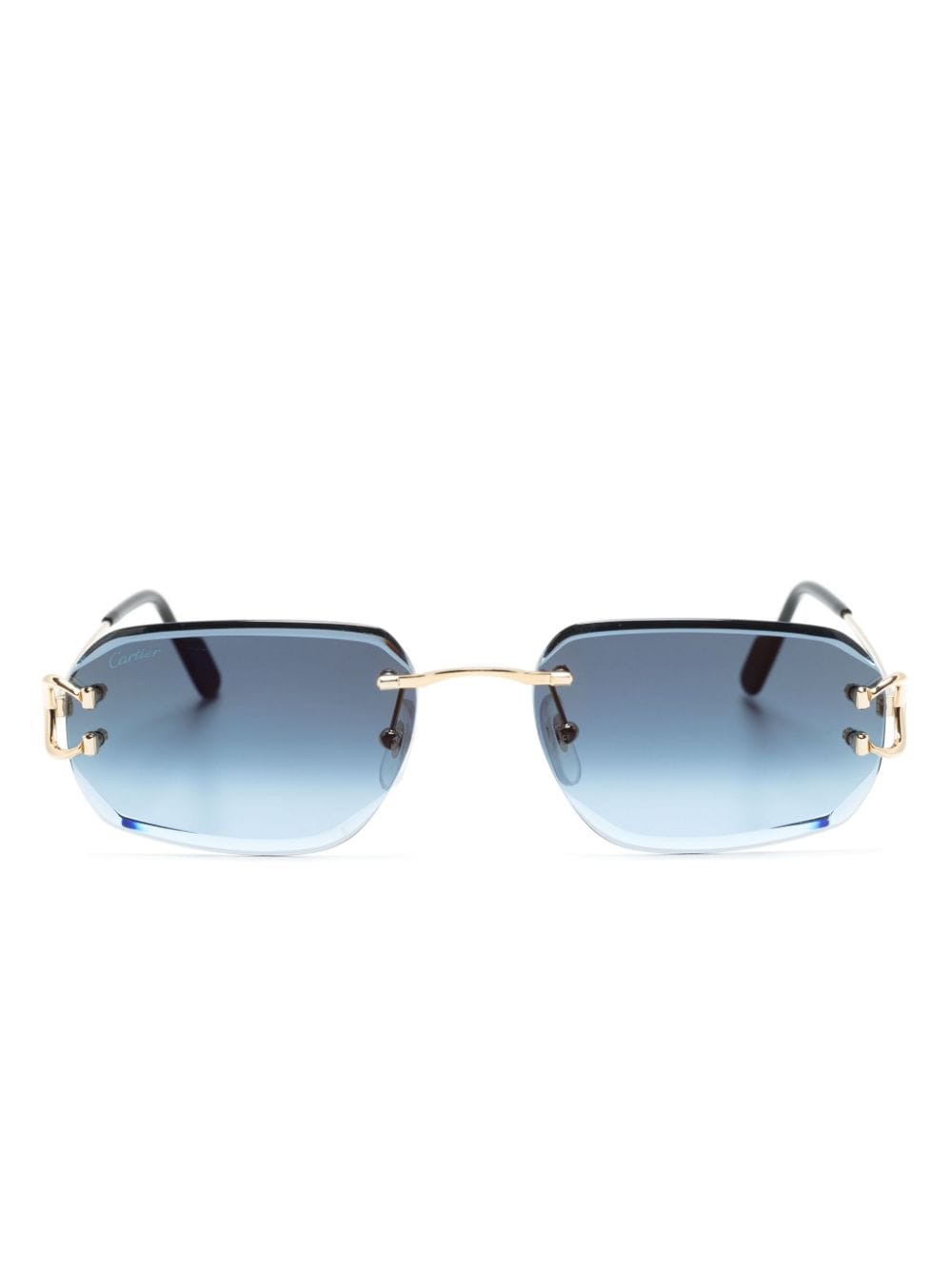 Cartier Eyewear 0468S zonnebril met rechthoekig montuur Goud