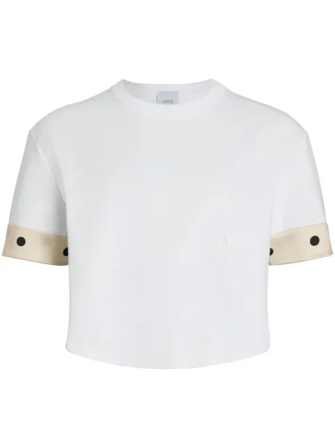 Patou silk-cuff cropped T-shirt