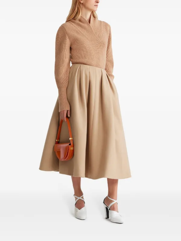 Patou wrap-collar Jumper Neutrals FARFETCH PH