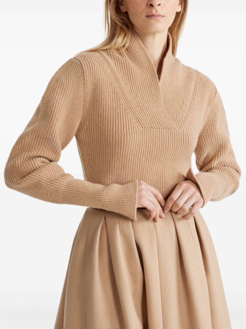 Shop Patou Wrap-collar Jumper In Neutrals