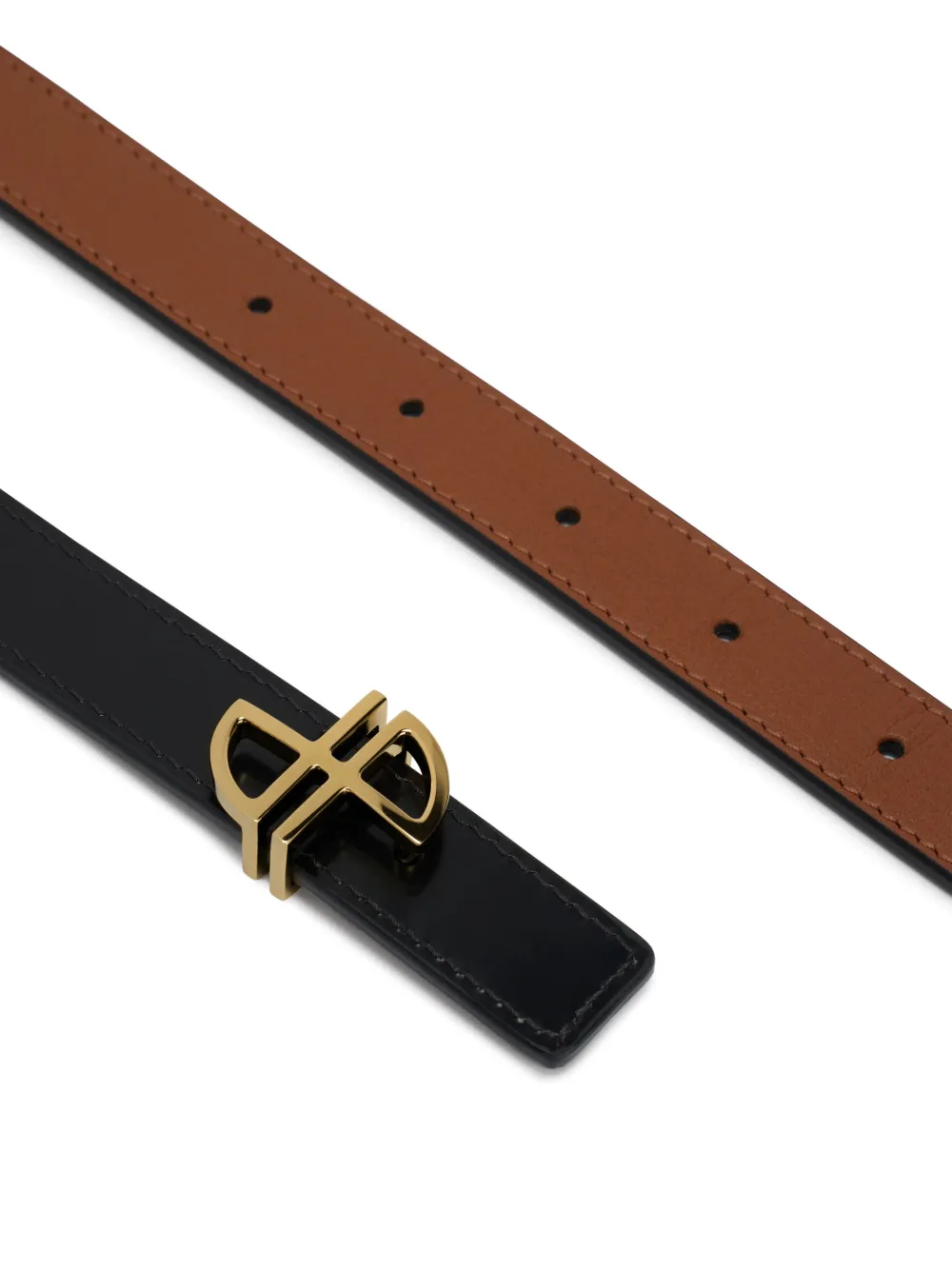 Patou JP smalle leren riem - Bruin