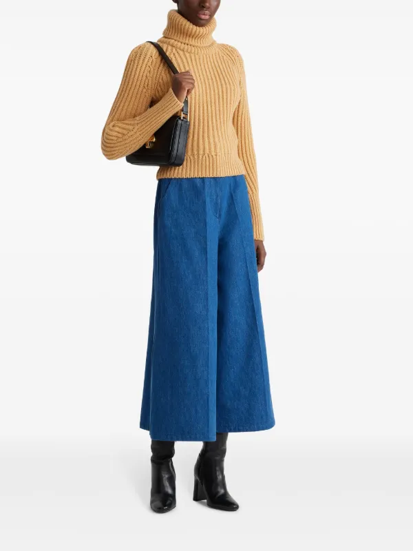 Patou organic-denim wide-leg Jeans | Blue | FARFETCH