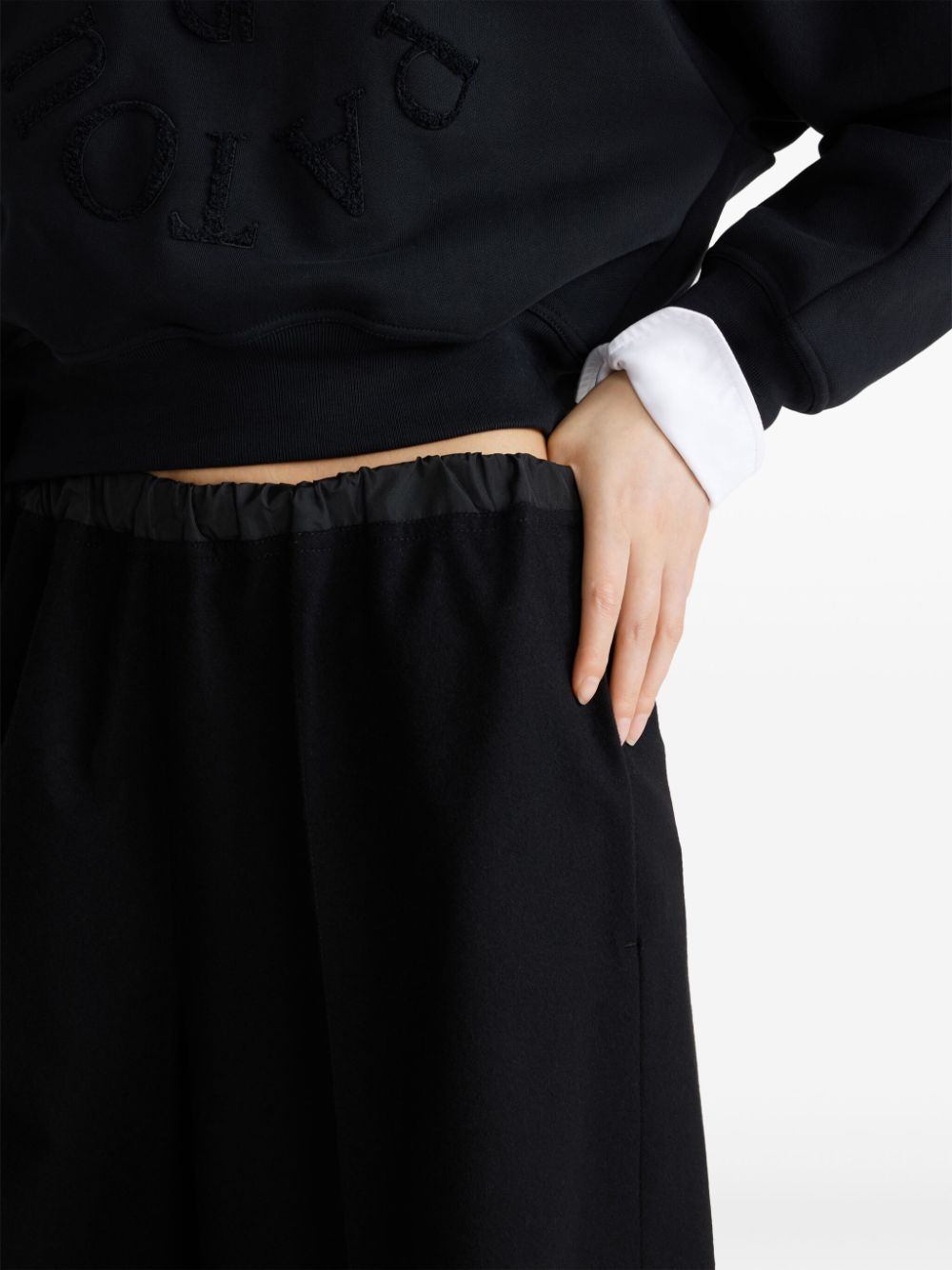 Shop Patou Longline Shorts In Black